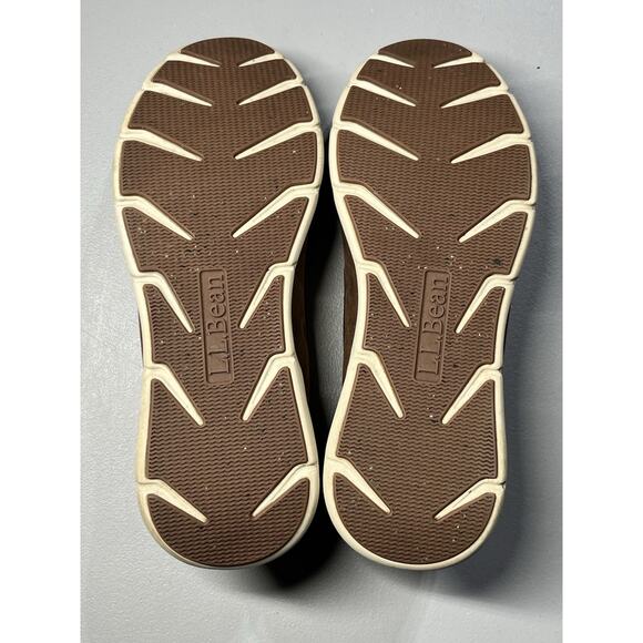 LL Bean Mens Kennebec Slip On Shoes 9 Medium Dark Earth Leather Athletic Sneaker - Picture 6 of 10